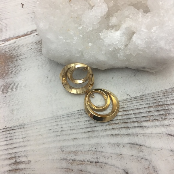 Large 14K Yellow Gold Hoop Earring Jackets